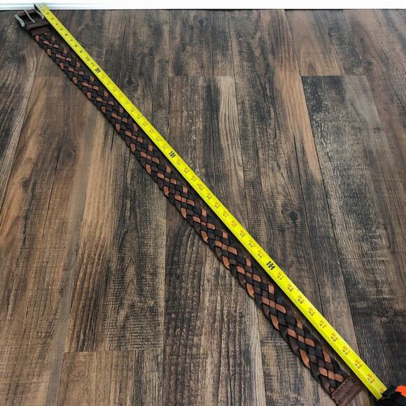Aeropostale Y2K Woven Leather Belt Rugged Thick Durable Mens Size Medium Brown - Picture 12 of 16